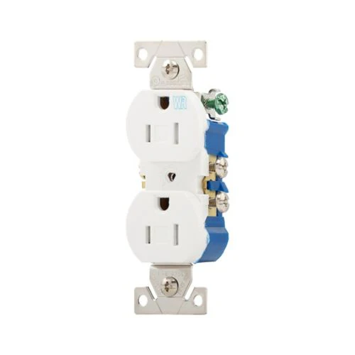 Eaton 15A Residential Grade Weather & Tamper Resistant Duplex Receptacle in White - Image 4