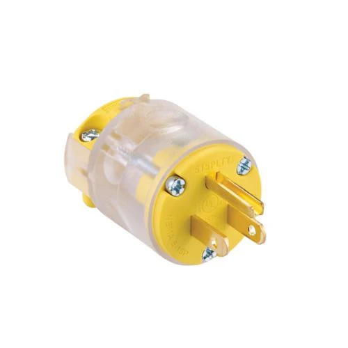Eaton 15A Straight Blade Plug, Lighted/Power Indicating, 125V, Green LED Pilot Light