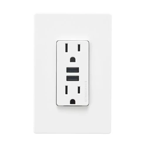 Eaton 15A Tamper Resistant White Combination 3.6A USB charger with Duplex Receptacle - Image 4