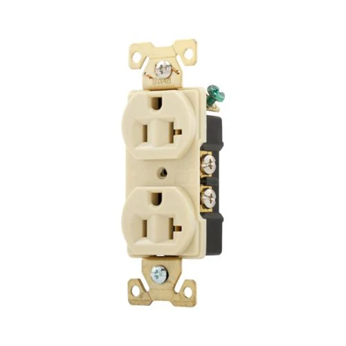 Eaton 20 Amp 125V Extra Heavy-duty Industrial Duplex Outlet Receptacle, Ivory