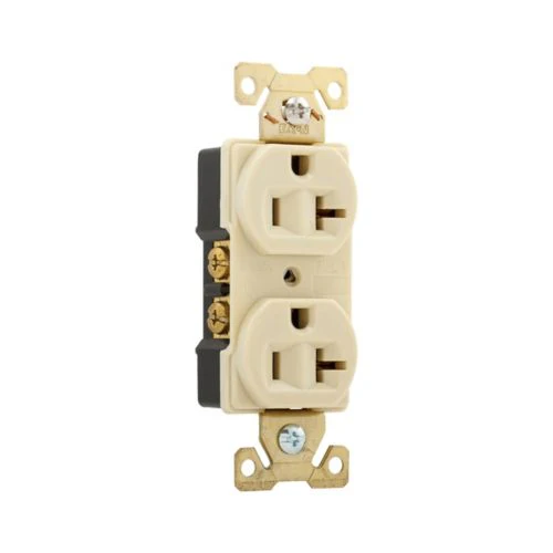 Eaton 20 Amp 125V Extra Heavy-duty Industrial Duplex Outlet Receptacle, Ivory - Image 2