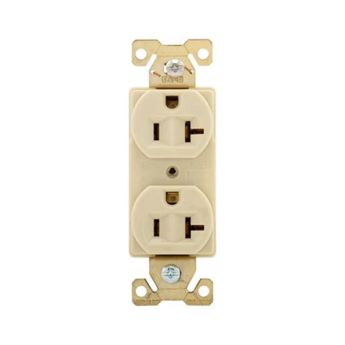 Eaton 20 Amp 125V Extra Heavy-duty Industrial Duplex Outlet Receptacle, Ivory - Image 3