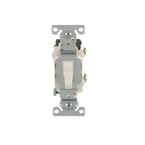 Eaton 20A Commercial Toggle Switch in Light Almond- Flush mount, 120/277V - Image 3
