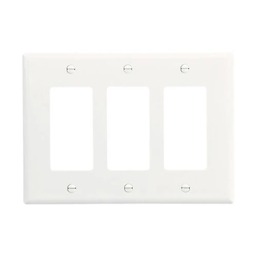Eaton 3-Gang Midsize Decorator Wallplate in White