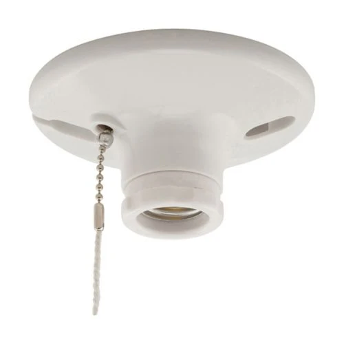 Eaton 660-Watt Plastic Pull Chain Ceiling Socket, White- S759W - Image 2