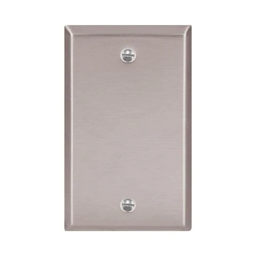 Eaton Blank Stainless Steel Wallplate, Single- Gang, Standard