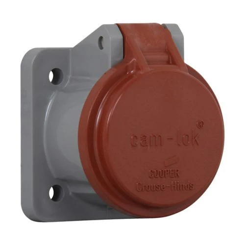 Eaton Crouse-Hinds Series Cam-Lok J Series E1016 receptacle cover, Red, Thermoplastic