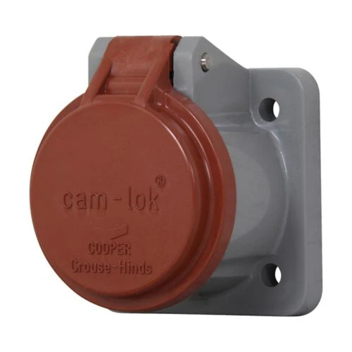 Eaton Crouse-Hinds Series Cam-Lok J Series E1016 receptacle cover, Red, Thermoplastic - Image 2