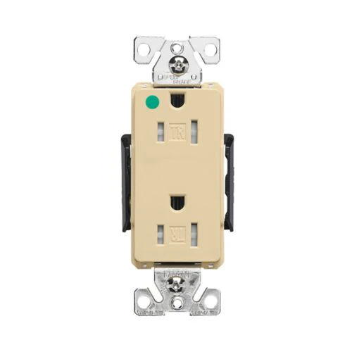 Eaton Extra Heavy-Duty Hospital Grade 15AMP Decorator Duplex Receptacle in Ivory #14-10 AWG, 15A, Flush, 125V - Image 3