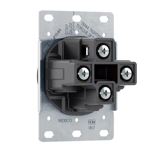 Eaton Flush Mount 30A Receptacle, Heavy Duty, 125/250V- Black - Image 3