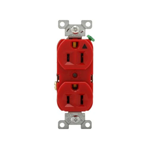 Eaton Heavy-Duty Industrial Spec Grade 15A Duplex Receptacle, #14-10 AWG, Red - Image 3