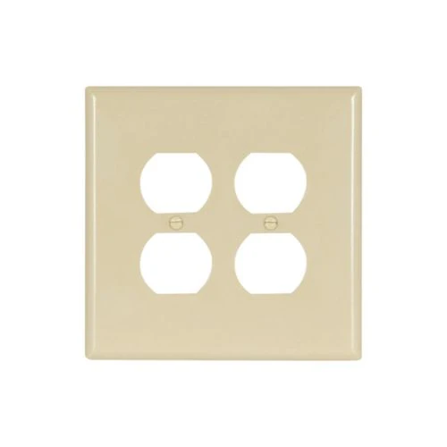Eaton Ivory Oversized Duplex Receptacle Wallplate, 2-Gang