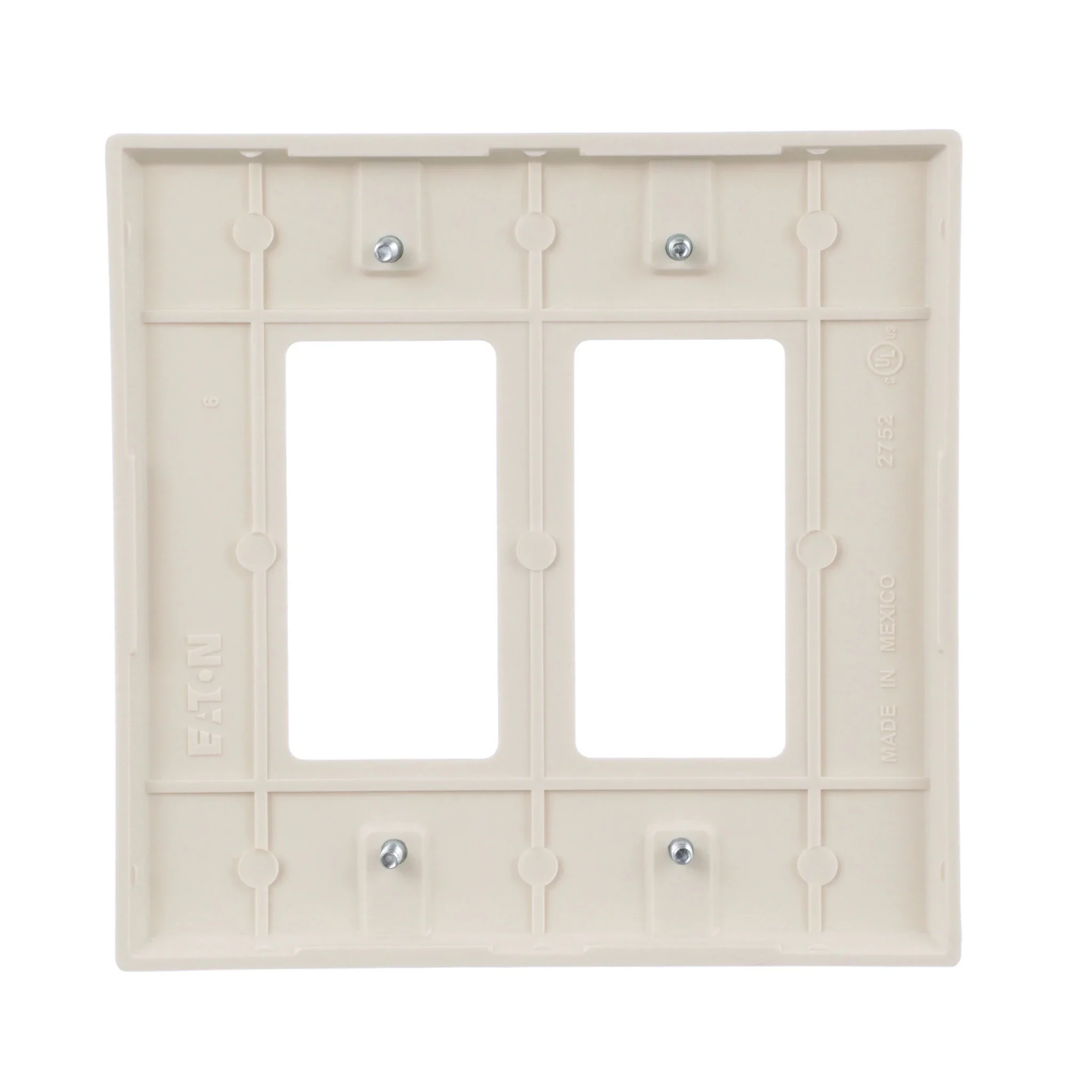 Eaton Jumbo Size 2-Gang Decora Wallplate in White - Image 2