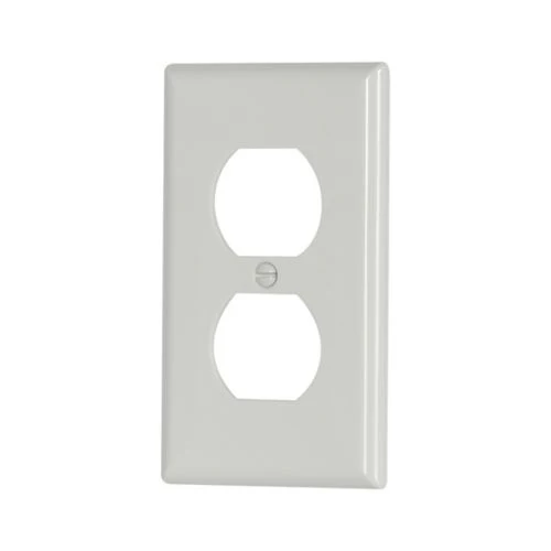 Eaton Standard Unbreakable Duplex Receptacle Wallplate In White- Box Of 10