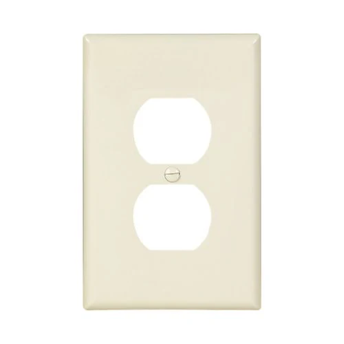Eaton Midsize Light Almond Single-Gang Duplex Receptacle Wallplate- Box of 10