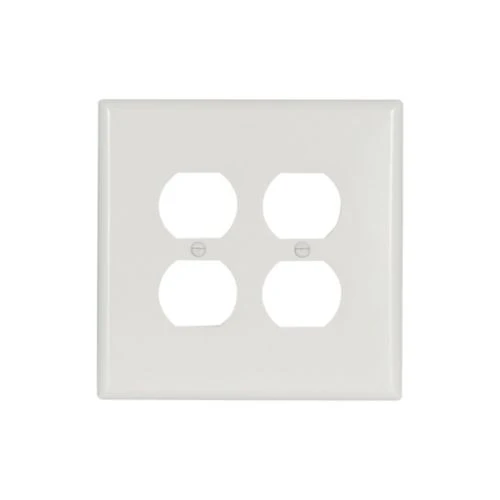 Eaton Oversized 2-Gang White Duplex Receptacle Wallplate