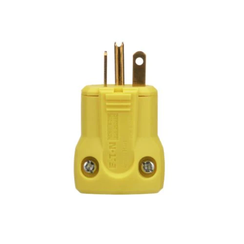 Eaton Quick Grip Straight Blade Plug, #18-12 AWG, 20A, Industrial, 250V