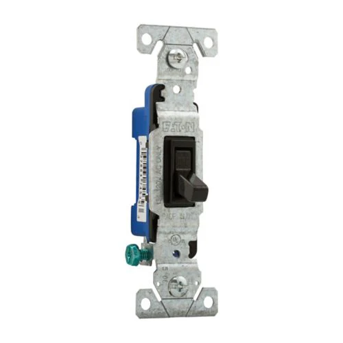 Eaton Single Pole 15A Toggle Switch in Black, 125V - Image 2