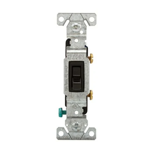 Eaton Single Pole 15A Toggle Switch in Black, 125V - Image 3