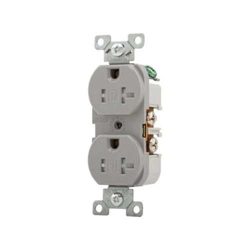 Eaton Spec Grade Tamper Resistant, Gray, 20A Duplex Receptacle- 125V - Image 2
