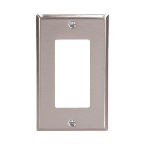 Eaton Stainless Steel Decorator/ GFCI Wallplate- Single-Gang