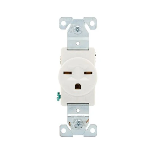 Eaton Straight Blade 15A Specification Grade Single Receptacle in White