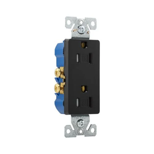 Eaton Tamper-Resistant 15A Black Residential Grade Decora Duplex Receptacle - Image 3