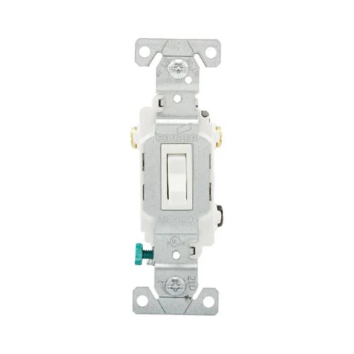 Eaton Three-Way 15A Commercial Toggle Switch in White- 120/277V