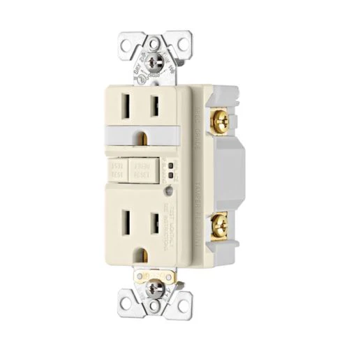 Eaton TR GFCI 15 Amp Duplex Receptacle w/ Nightlight in Light Almond - Image 6