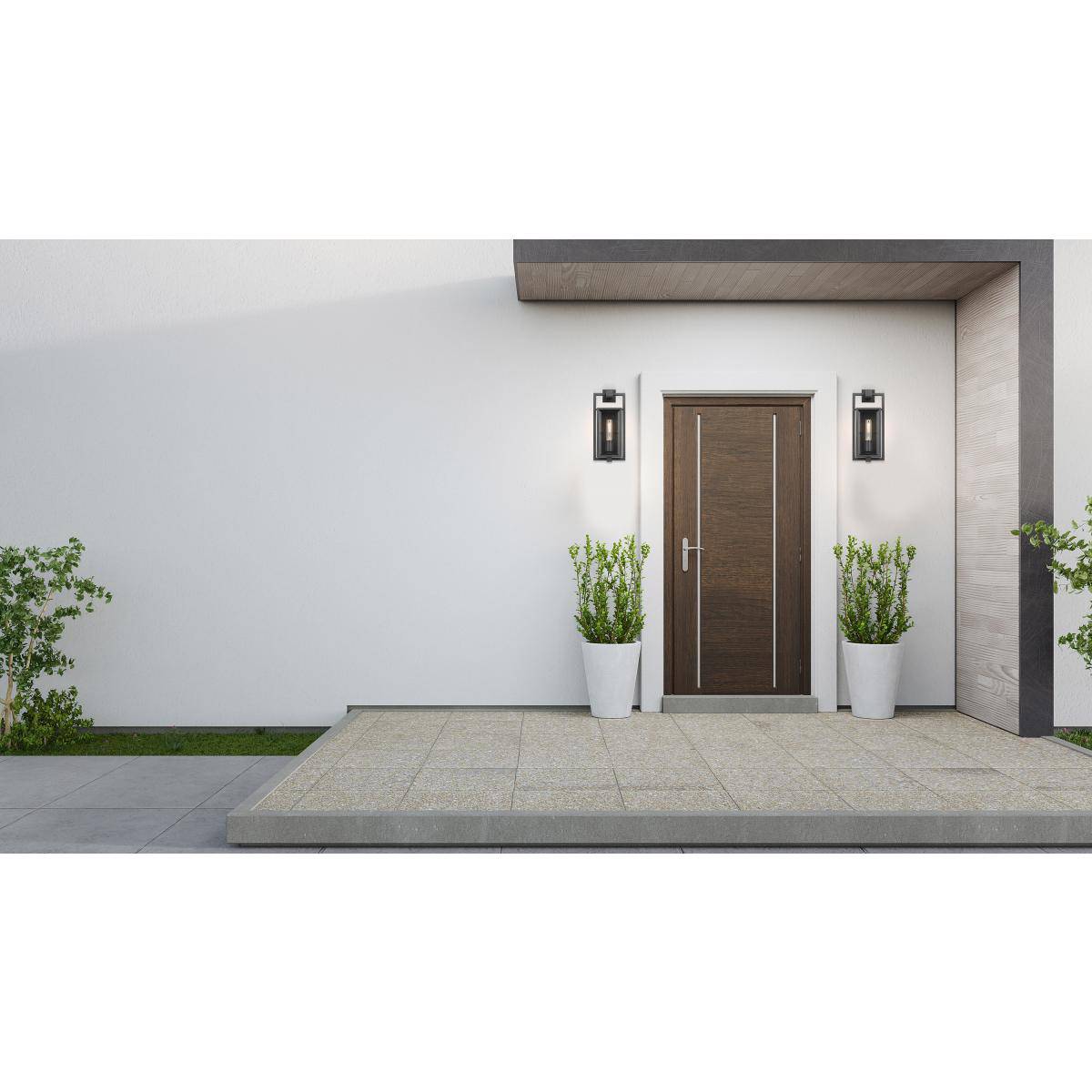 Exhibit; 1 Light; Small Wall Lantern; Matte Black Finish with Clear Beveled Glass - Image 3