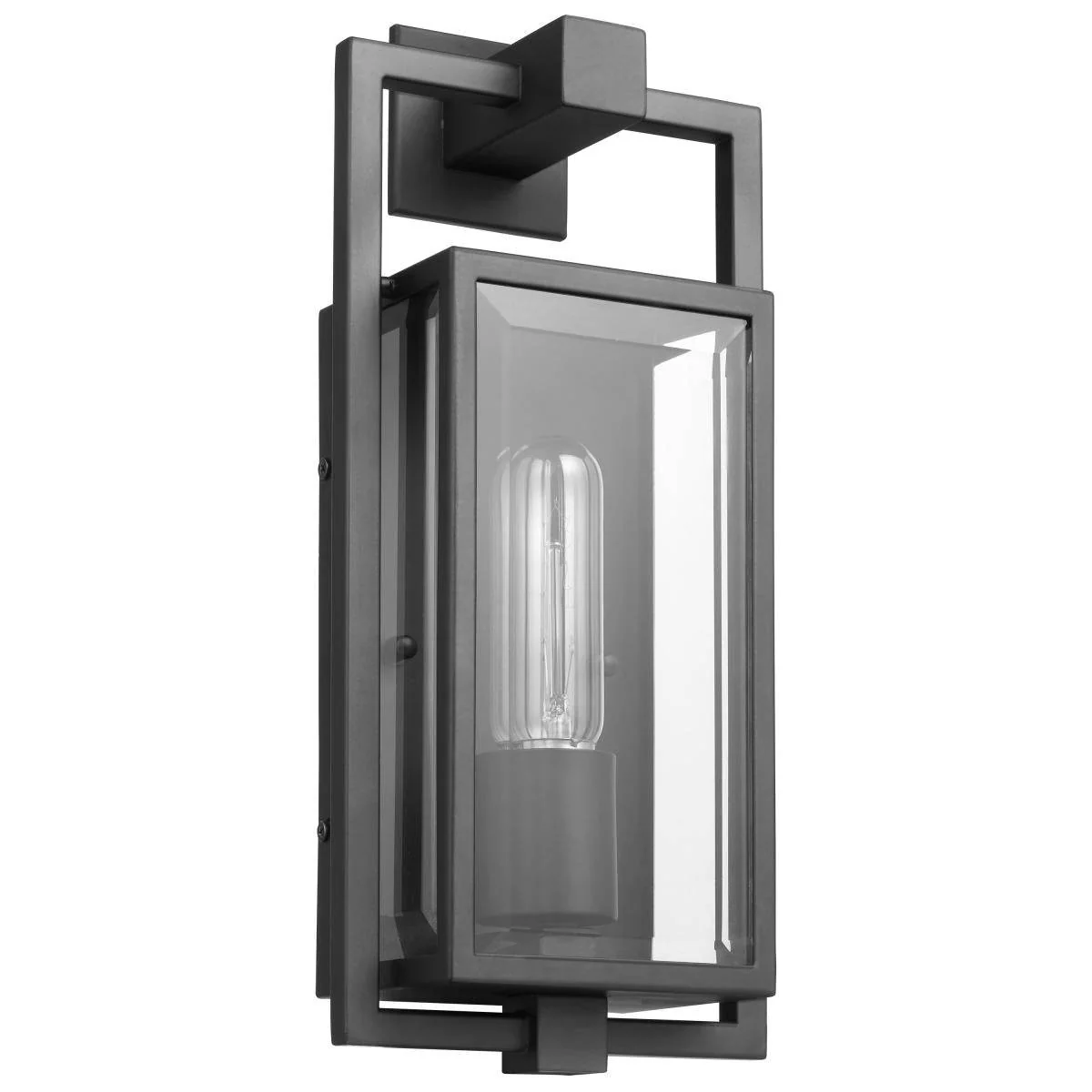 Exhibit; 1 Light; Small Wall Lantern; Matte Black Finish with Clear Beveled Glass - Image 5