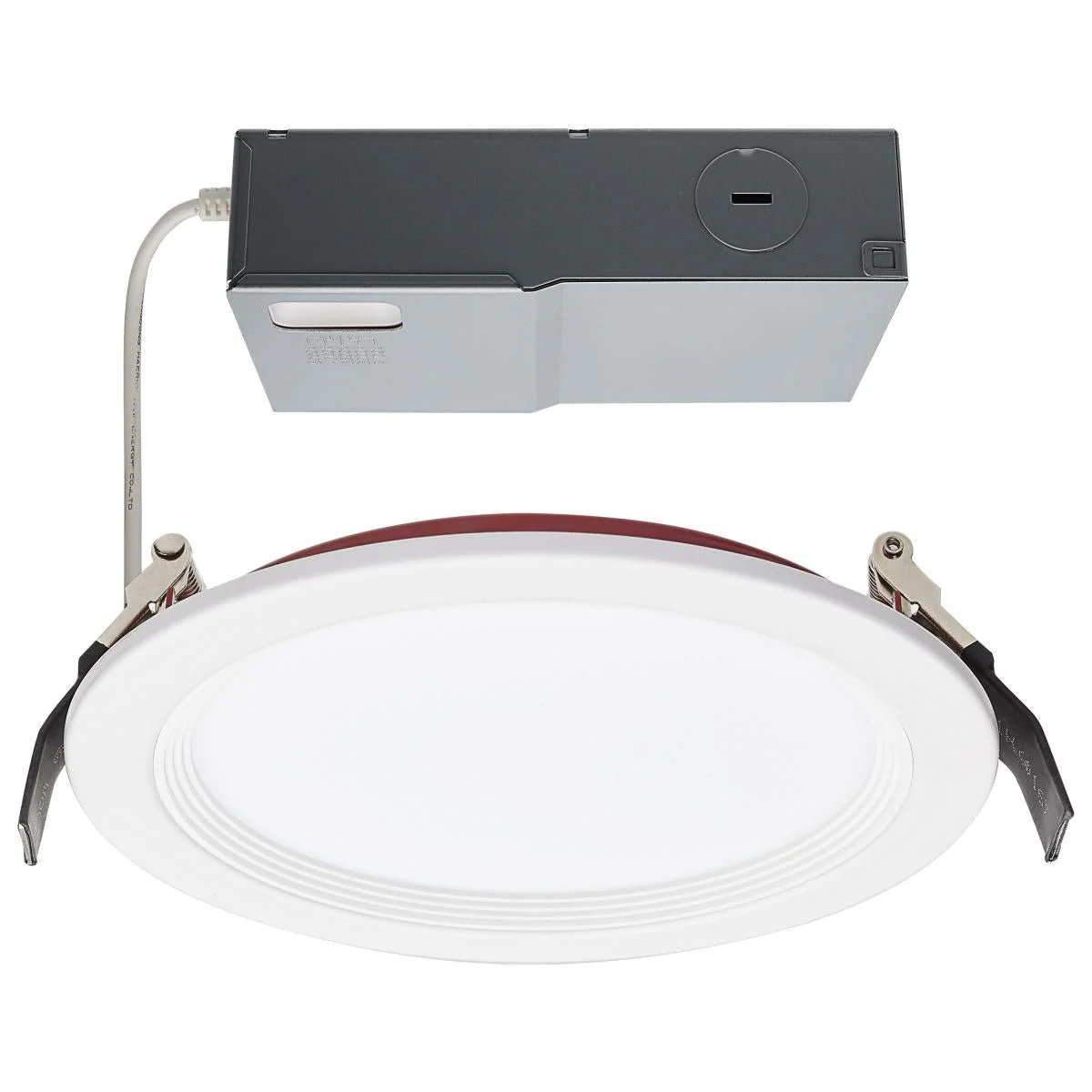 Fire Rated 6 Inch Direct Wire Downlight; Round Shape; White Finish; CCT Selectable