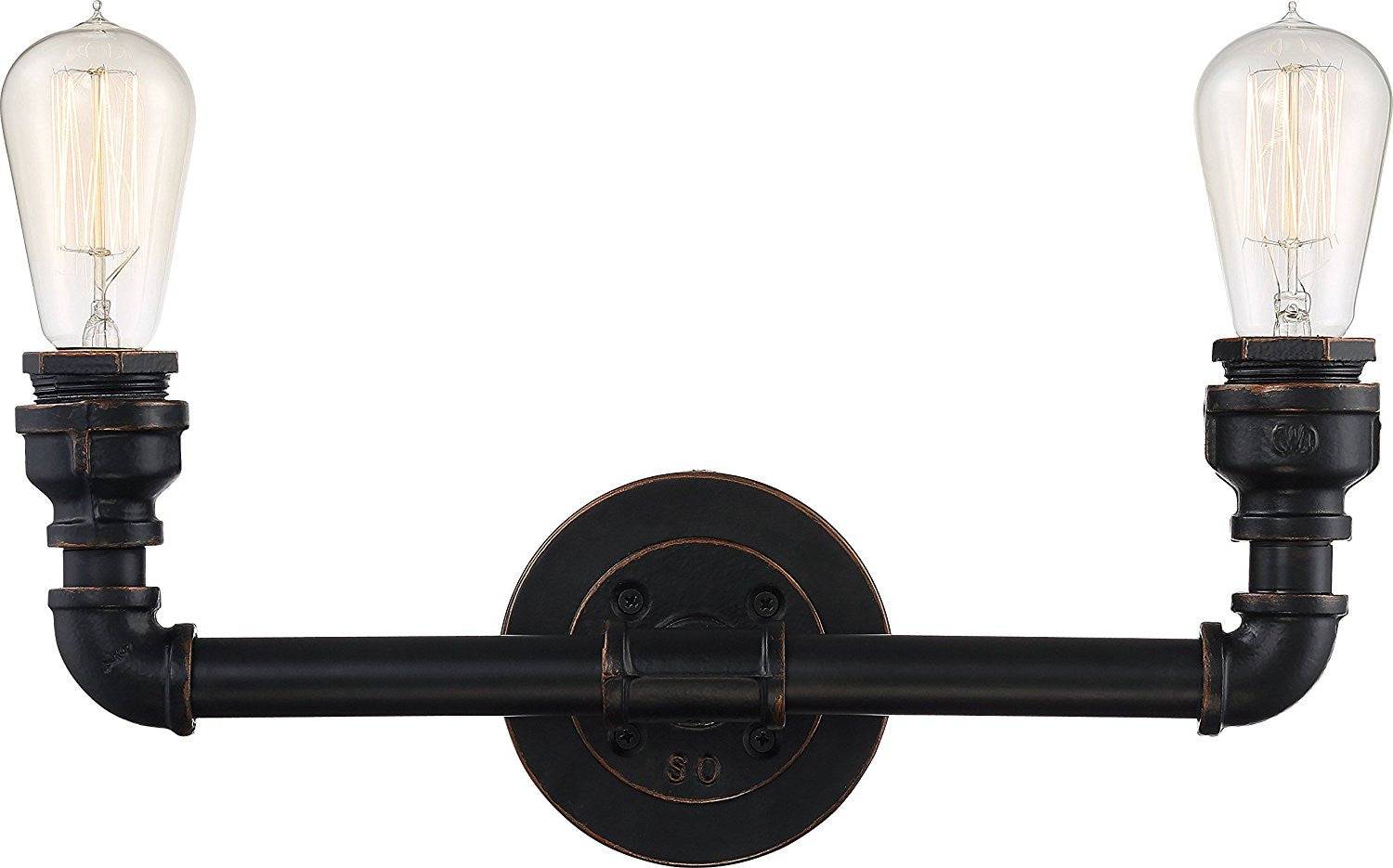 Iron - 2 Light Vanity Fixture in Antiqued Bronze Finish