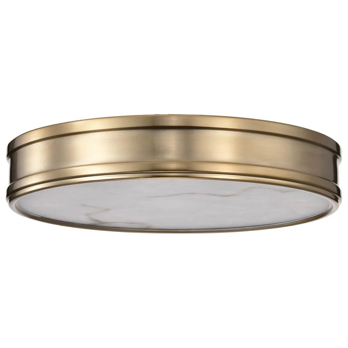 Kendall; 14 Inch LED Flush Mount; Burnished Brass with Alabaster Glass - Image 3