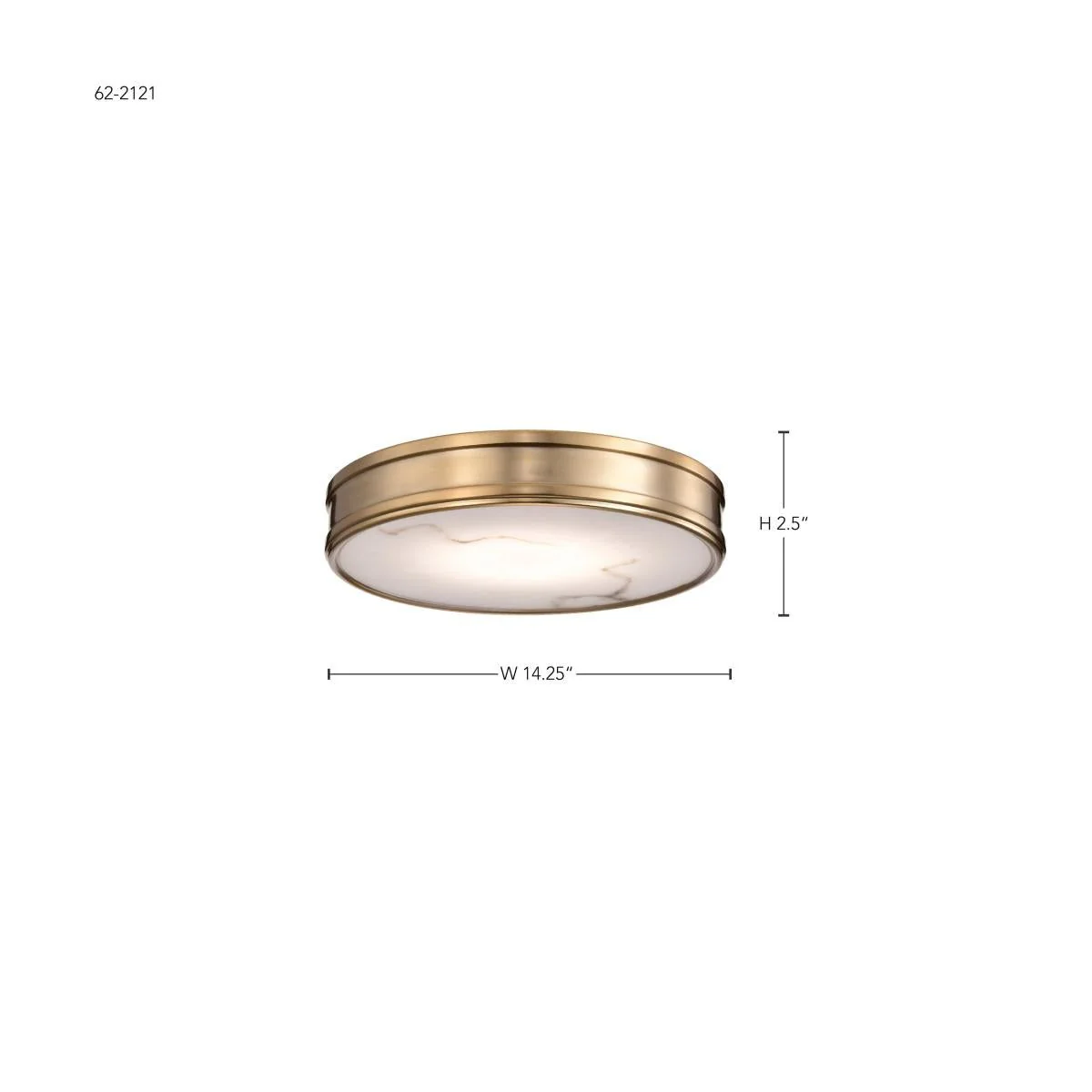 Kendall; 14 Inch LED Flush Mount; Burnished Brass with Alabaster Glass - Image 4