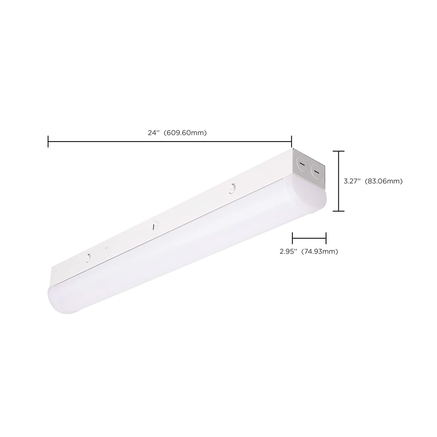 LED 2 Foot Linear Strip Light with OCC Sensor; White Finish- CCT - Image 3
