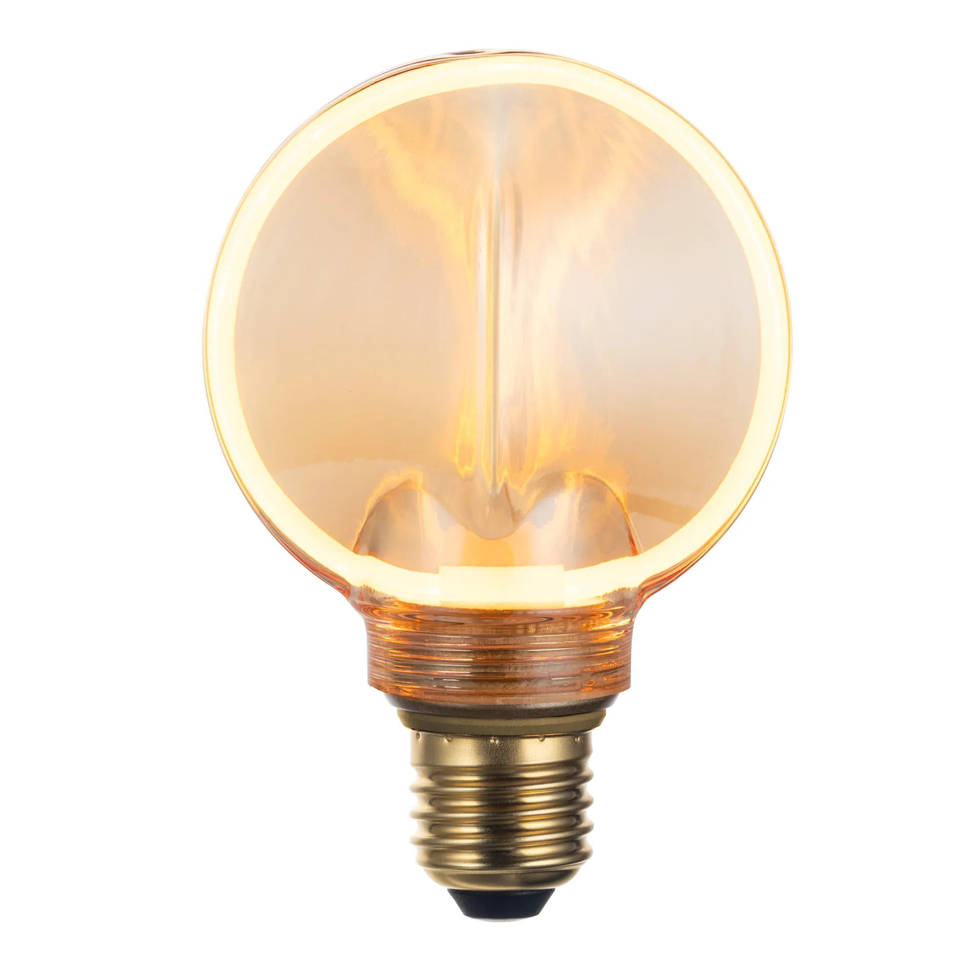 LED 3 Inch Edge-Cut Globe Glass Decorative Pendant Lamp-1800K- 4 Watt, E26 Base
