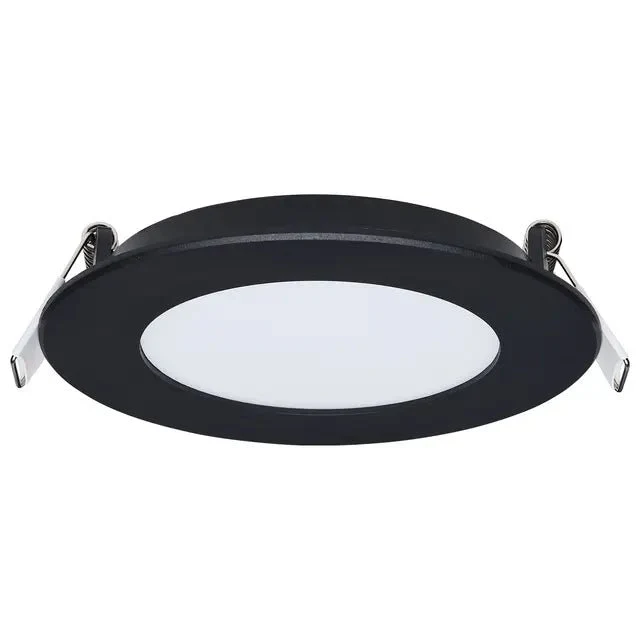LED 4 Inch Black 8 Watt Canless Downlight; Remote Driver; 27K/3K/35K/4K/5K