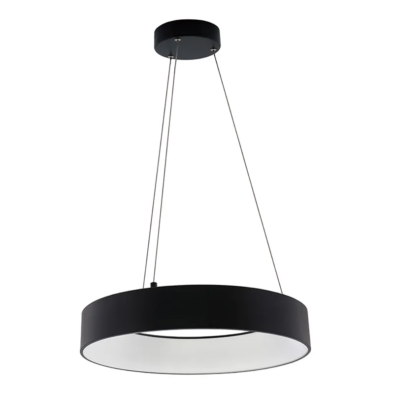 LED Black 18" Hollow Circle Pendant with Uplight, 30W - Image 3