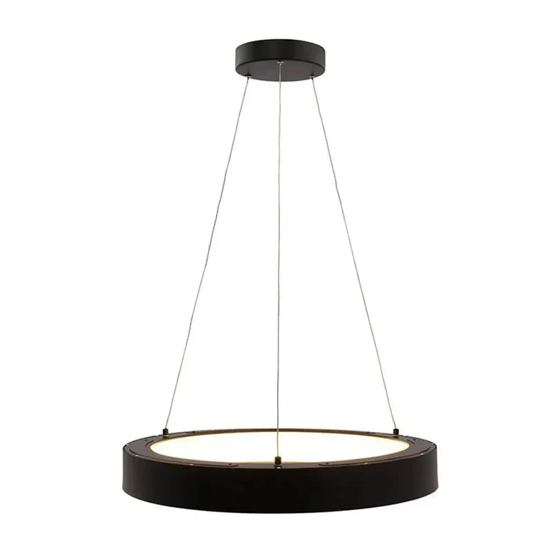 LED Black 24" Hollow Circle Pendant with Uplight, 40W - Image 2