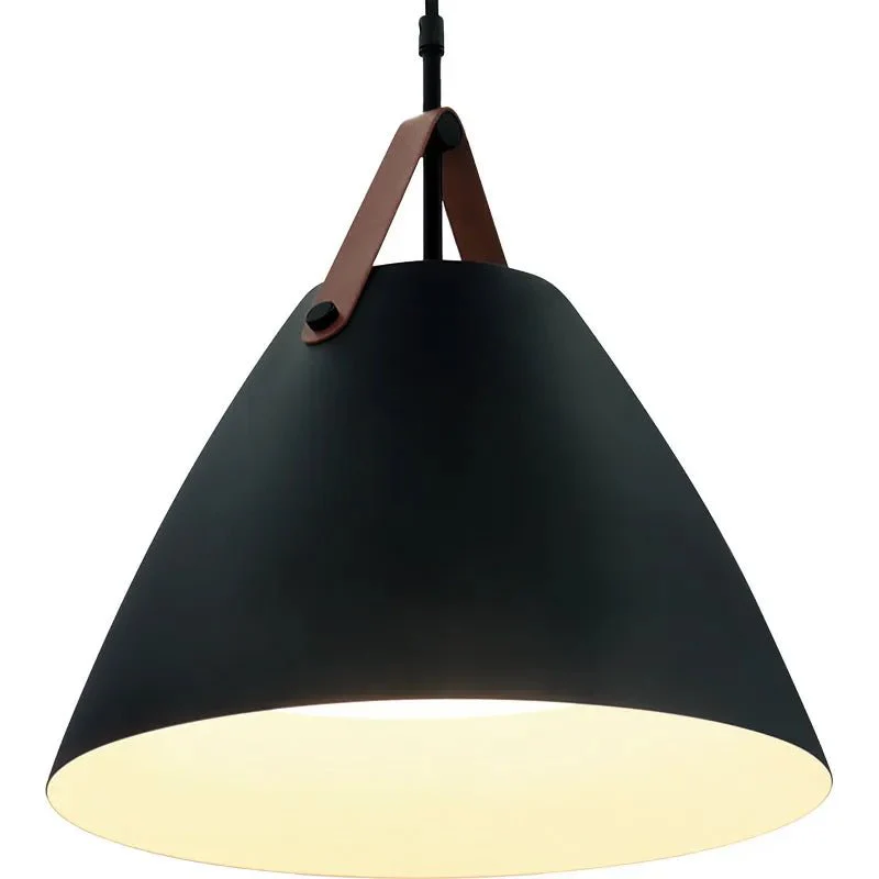 LED Black Nordic Design Pendant Light with Leather Strap, 25W- CCT - Image 2