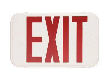 LED Exit Sign White and Red Letters with Battery Backup