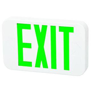 LED Exit Sign White with Green Letters BB