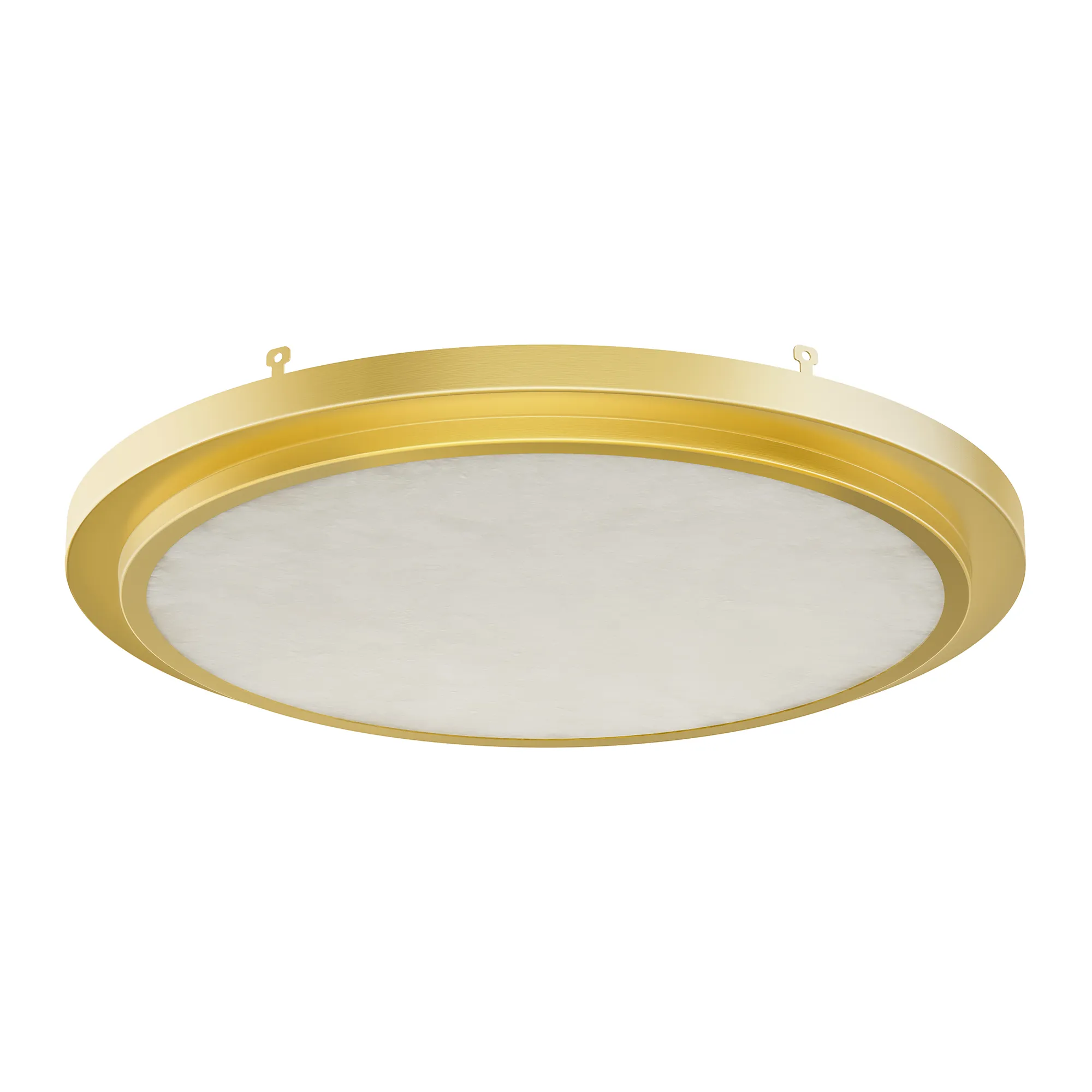 LED Gold 7 Inch Surface Mount Fixture With Real Alabaster Lens- CCT