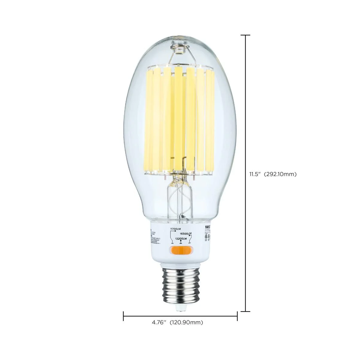 LED HID Replacement; ED37; 5000K; Mogul Extended Base; Clear - Image 3