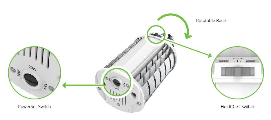 LED HID Replacement Wallpack Lamp 20/10/5W 3000/1500/750LM 80CRI 30/40/50K 120-277V E26 - Image 2