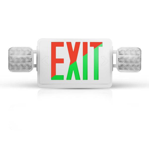LED Selectable Letter Color Emergency Exit Sign Combo