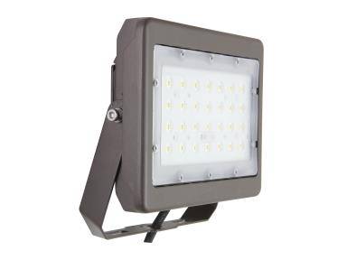 LED Slim Flood Light 50W 120-277V- 5000K Bronze, Yoke Mount