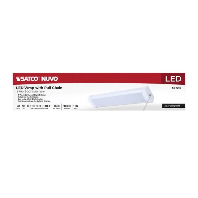 LED White 2 Foot Wrap with Pull Chain; 20 Watts; 27K/30K/35K/40K/50K - Image 3
