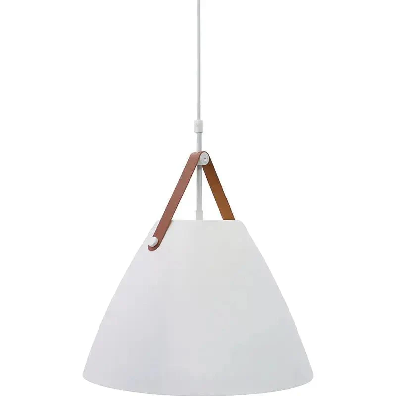 LED White Nordic Design Pendant Light with Leather Strap, 25W- CCT - Image 2